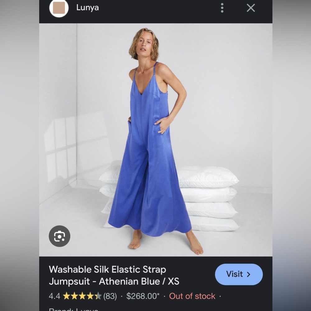 New still in wrapping lunya silk jumpsuit medium